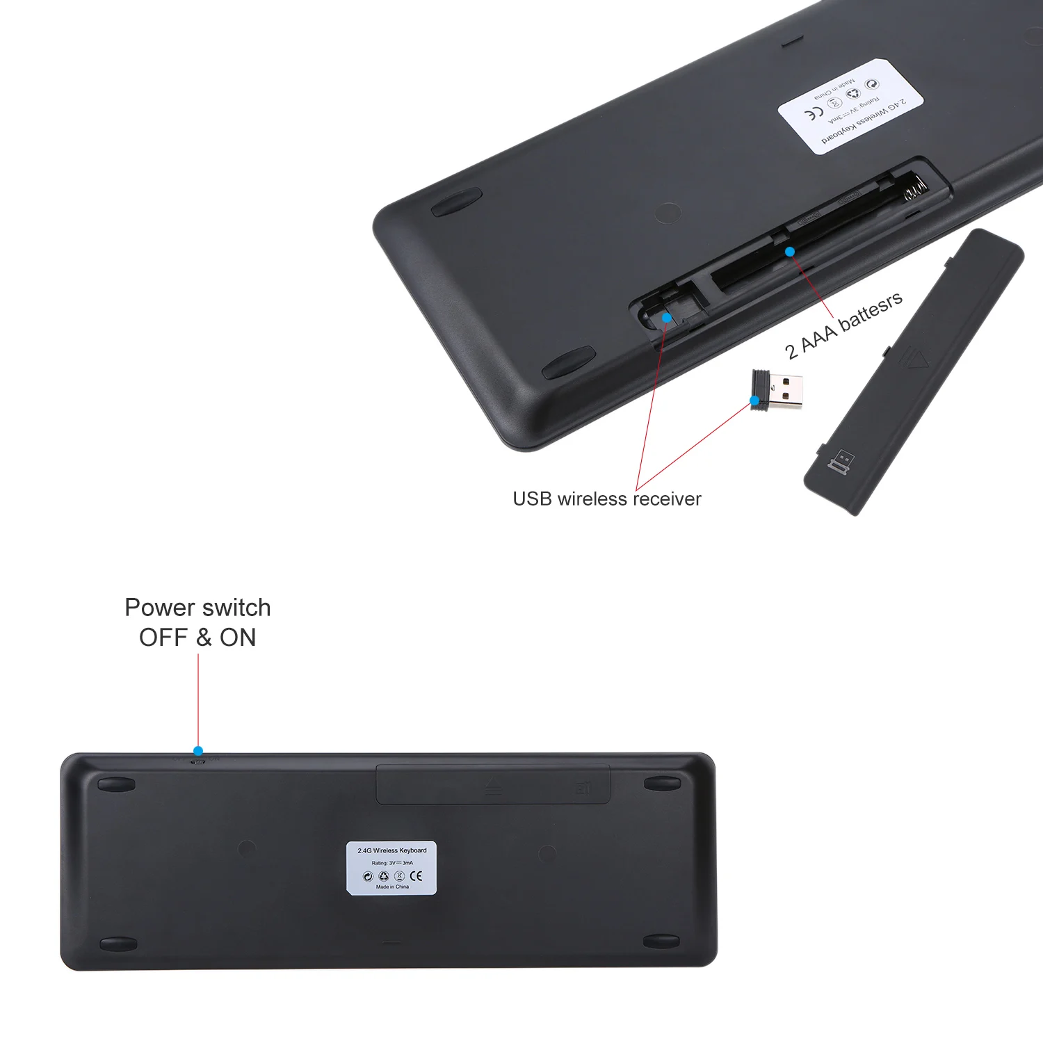 AZERTY-клавиатура с французской раскладкой портативная 2 4G Беспроводная клавиатура