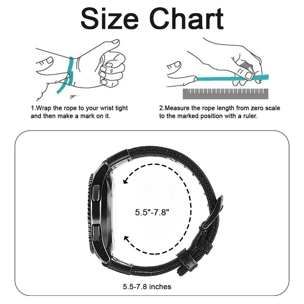 20mm/22mm Nylon Strap For Samsung Galaxy watch 3/4 40mm 44mm Classic 42mm Replacement Wristband Amazfit HUAWEI Watch GT2 band