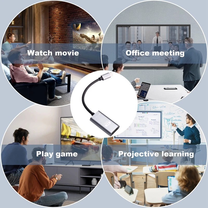 Переходник RISE-Type C к преобразователю USB в HD-MI HDTV 8K 3.1 Совместимый кабель для Chromebook