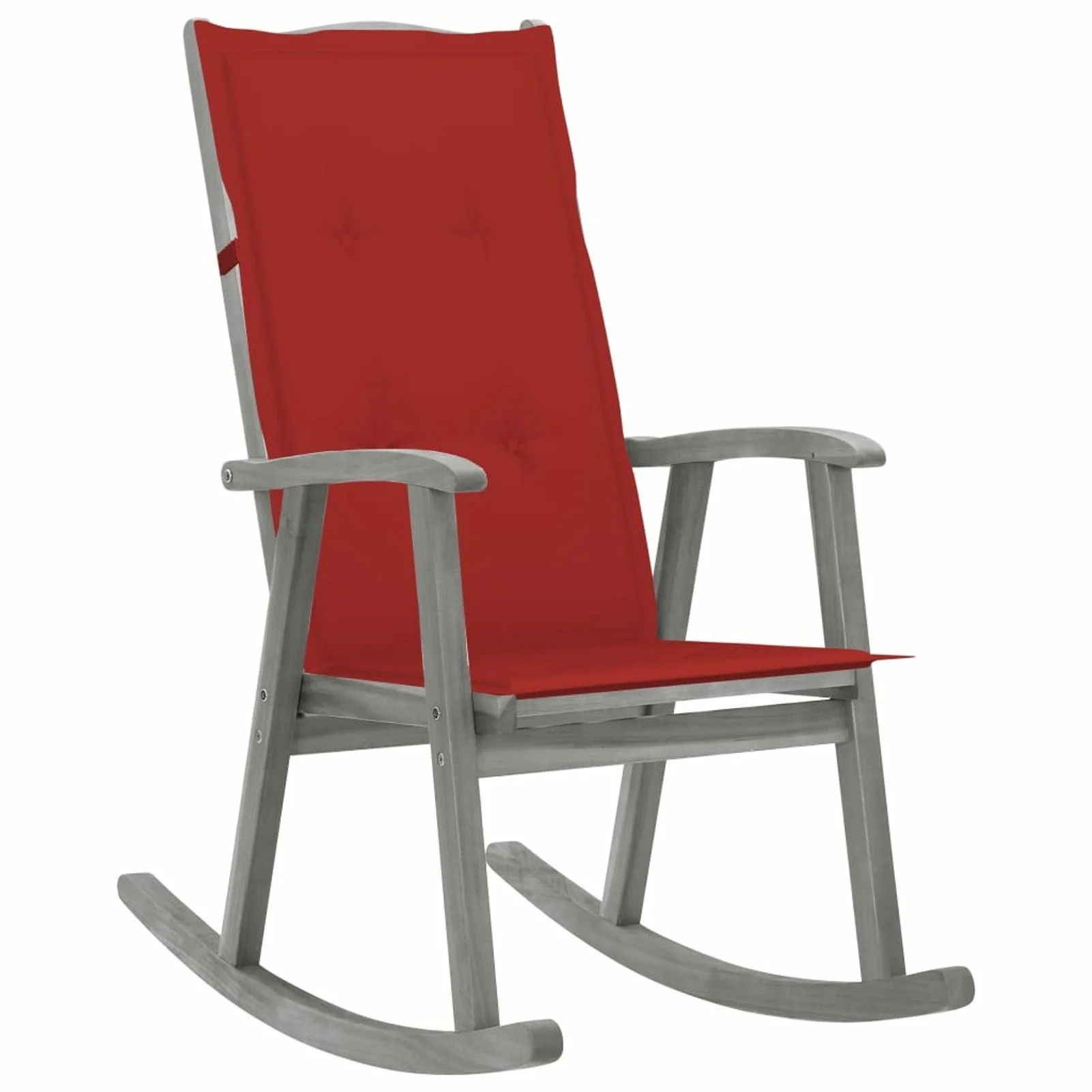 

Rocking Chair with Cushions Gray Solid Acacia Wood