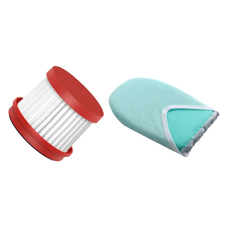 

1 шт. Железные Перчатки для теплоизоляции и защиты от ожогов и 2 HEPA-фильтра, аксессуары для пылесоса