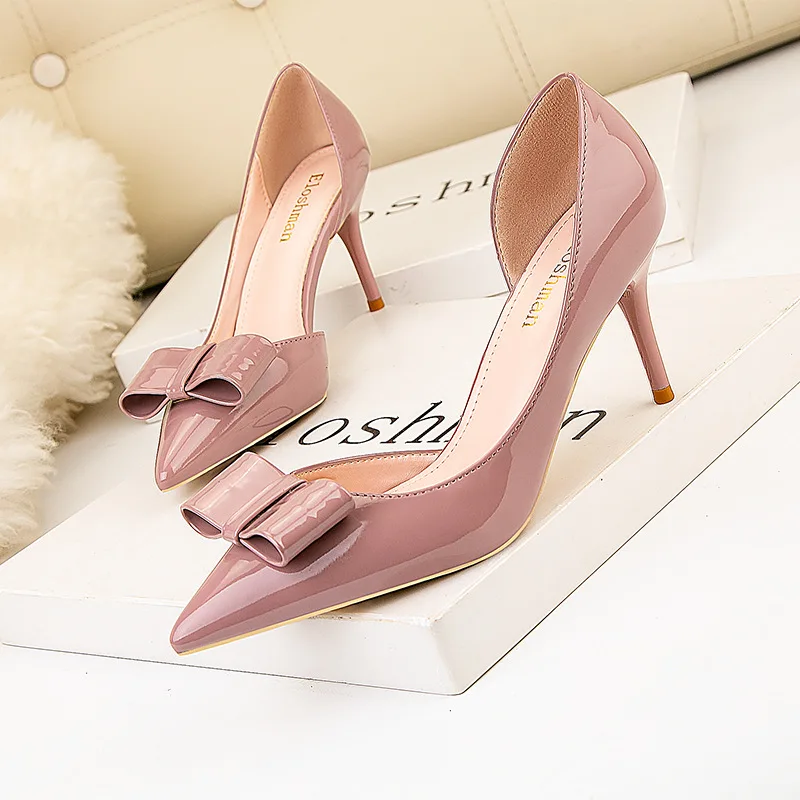 

Pointed Toe Thin High Heel Elegant Butterfly-knot Sandals Contracted Classic Soild Colors Shoes for Women Chaussures Femme