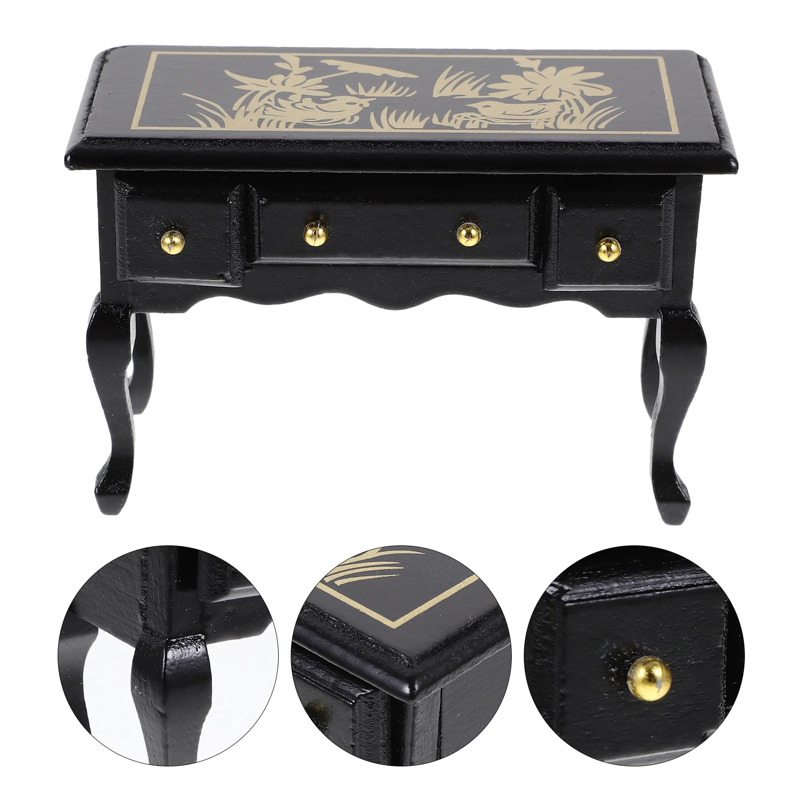 

1: 12 Desk Wooden Miniature Table Writing Desk Furniture Accessory Decoration