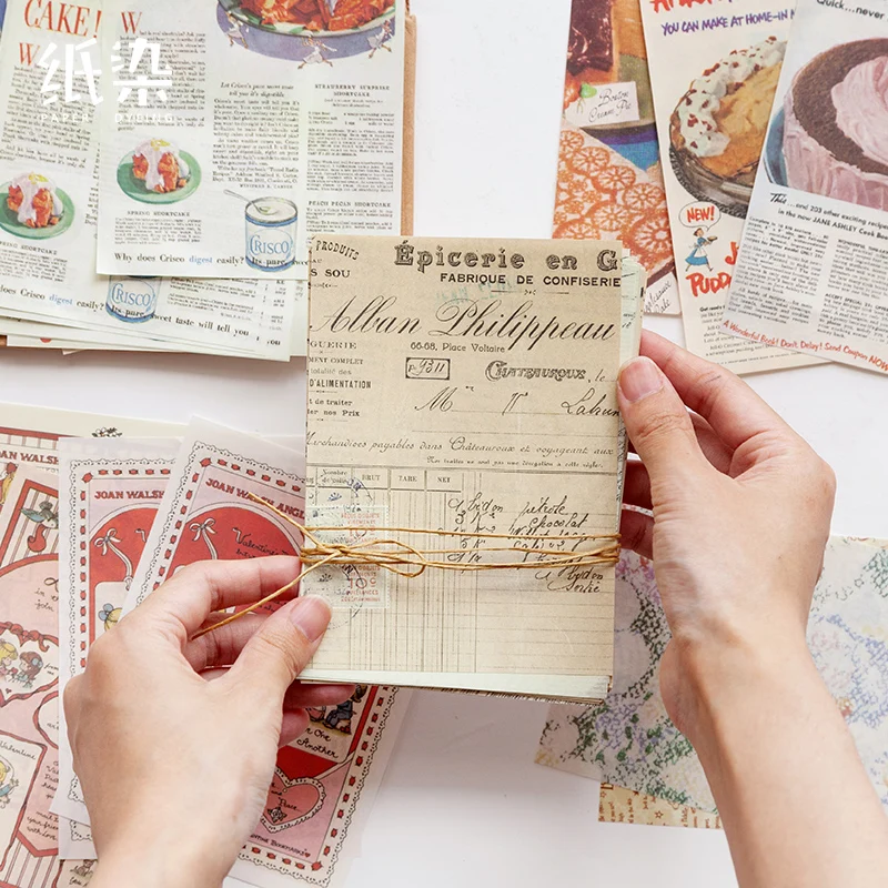 

50pcs/pack Vintage DIY Scrapbooking Journaling Material Paper Creative Stationery Supplies Art Paper Planner Decoration