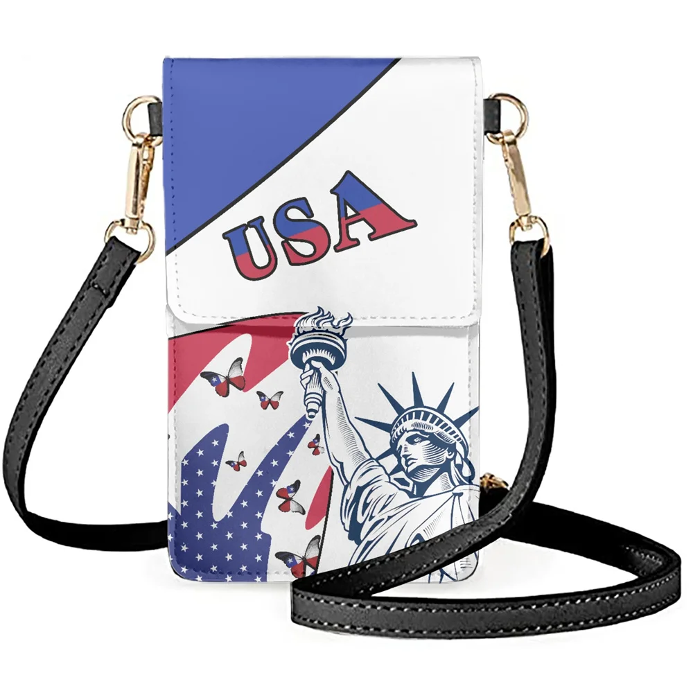 

Американский кошелек для сотового телефона, маленькая сумка через плечо, сумка для телефона с статуей свободы, женская сумка через плечо с а...
