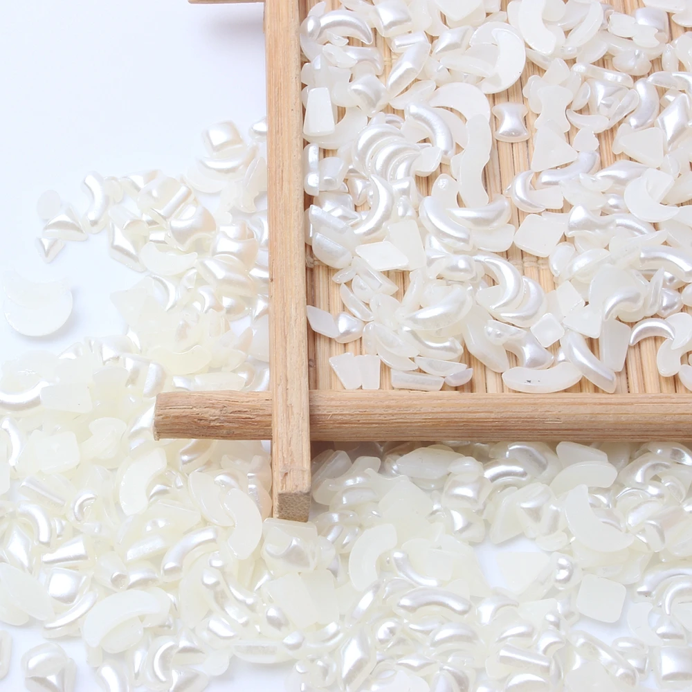 New Resin Half Profiled Pearl 10000pcs White Ivory To Choose Flatback For DIY Hair Rope And Scrunchie Jewelry Making Decorations