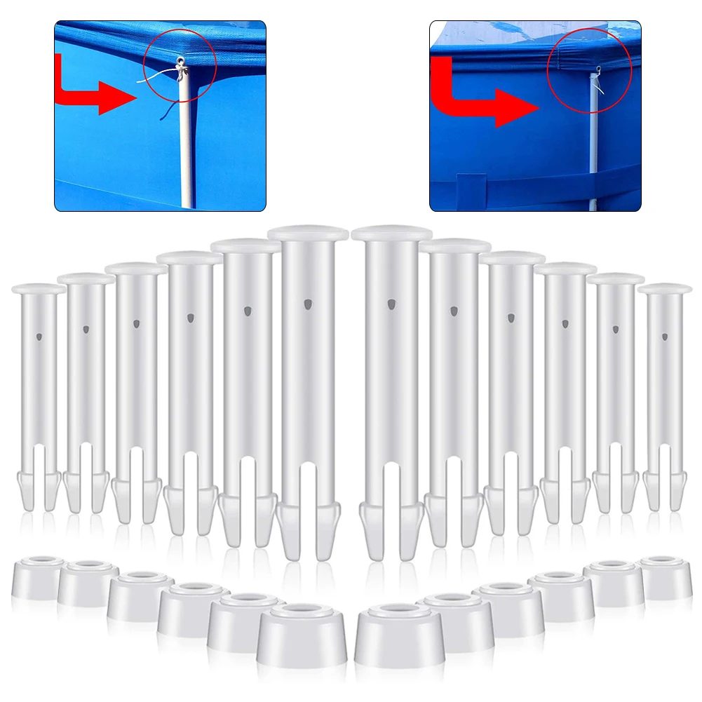 

12 шт., запасные пластиковые штифты для бассейна с резиновыми уплотнениями