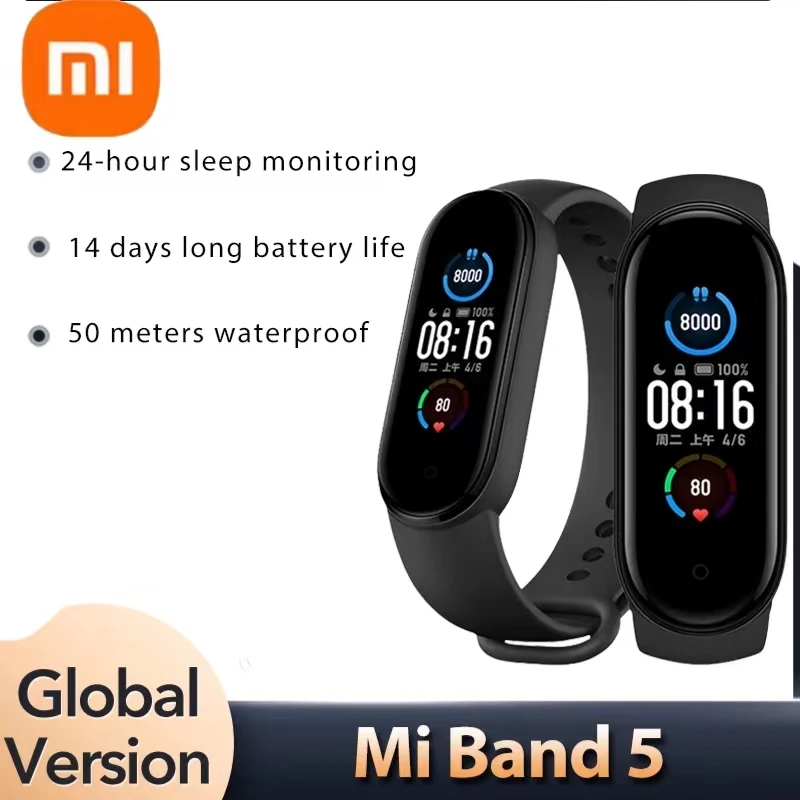 

Xiaomi Mi Band 5 Smart Bracelet 1:1 Large Screen Heart Rate Fitness Traker Bluetooth 5.0 Sport Waterproof Band 5 Smart Watch