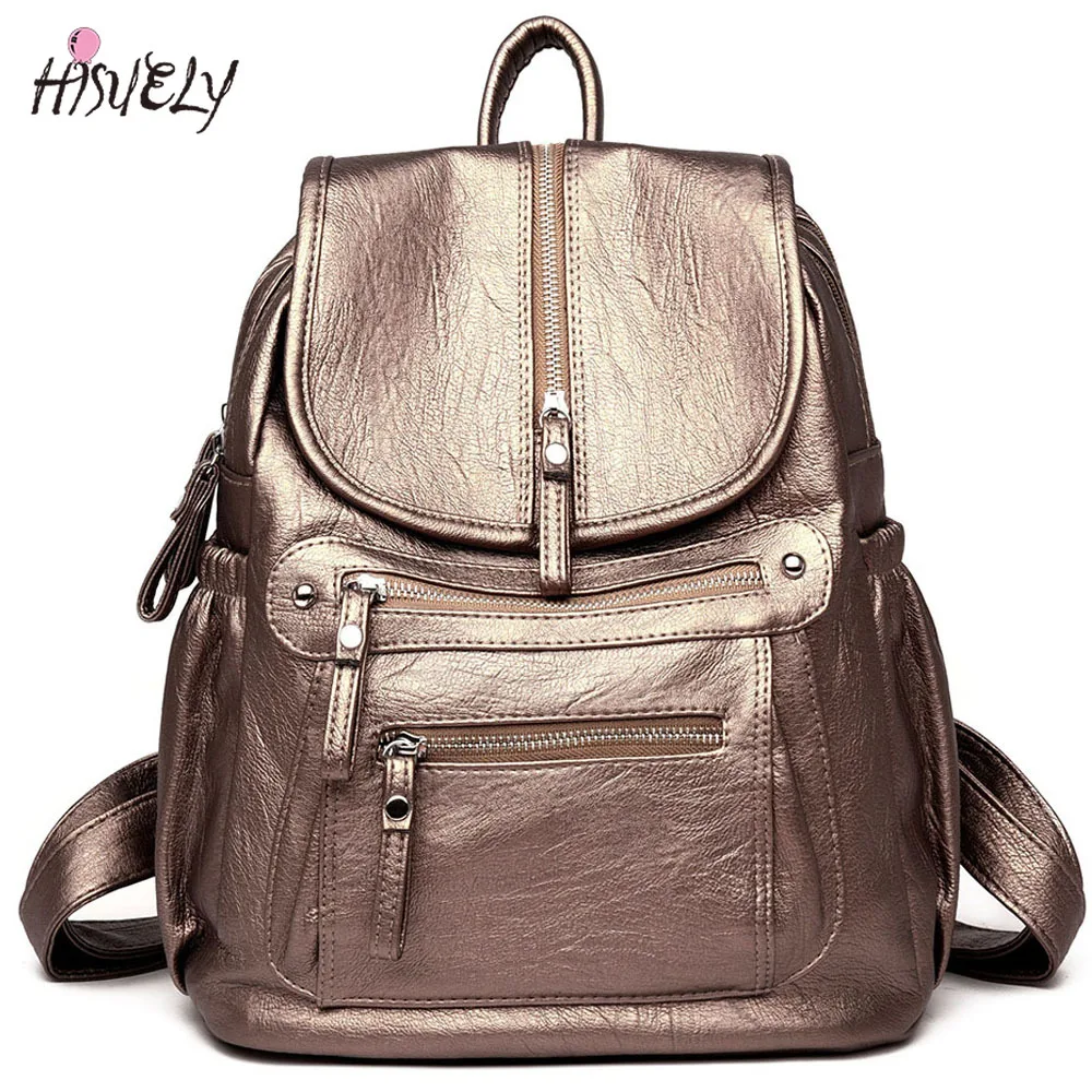 

Vintage Women High Quality Soft Leather Backpacks Female Shoulder Bag Sac Travel Ladies Bagpack Mochilas School Bags for Girls