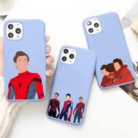 marvel tom holland the spider man no way home andrew candy purple phone case for iphone 13 12 mini 11 pro max x xr xs 8 6s plus