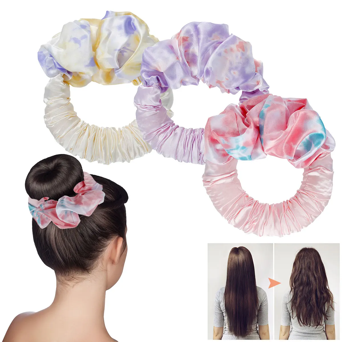 

L ободок для завивки без тепла, мягкая плойка без тепла, Плойка для сна, без нагрева, фотоэлемент, кольцо для волос