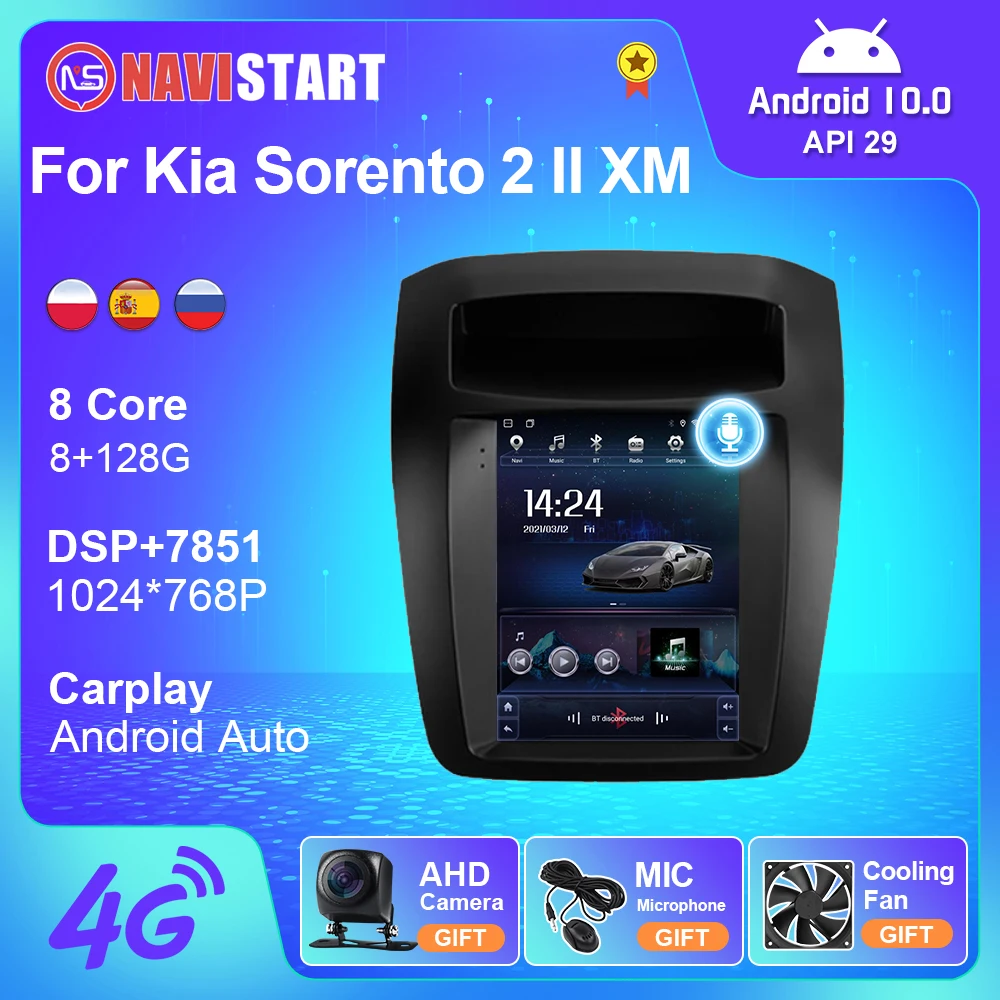 

Автомагнитола NAVISTART для Kia Sorento 2 II XM 2012-2021, Android 10, мультимедийный стерео проигрыватель с навигацией, GPS, 4G, Wi-Fi, DVD