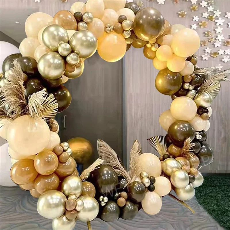 

102Pcs Retro Apricot Brown Latex Balloons Garland Arch Kit For Kids Birthday Party Wedding Baby Shower Graduation Decorations