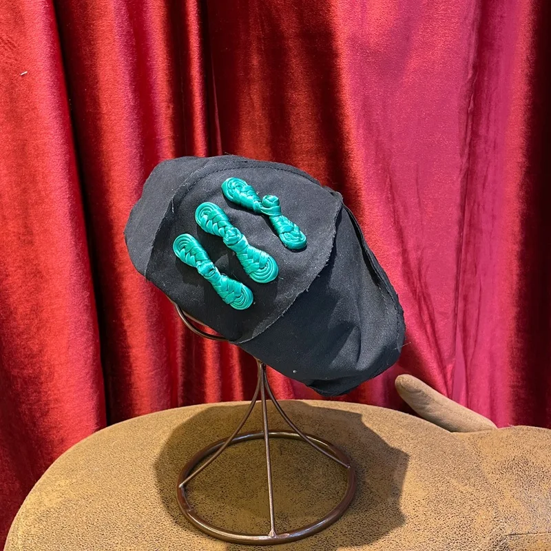 

2022 New Chinese Style Color Buckle Beret Hat Female Spring and Summer Fashion Retro Painter Newsboy Cap