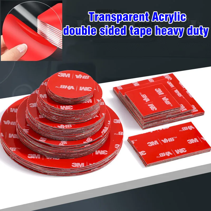 New Transparent Acrylic Double-Sided Tape Heavy Duty Strong Self Adhesive Patch Waterproof No Trace High Temperature Resistance