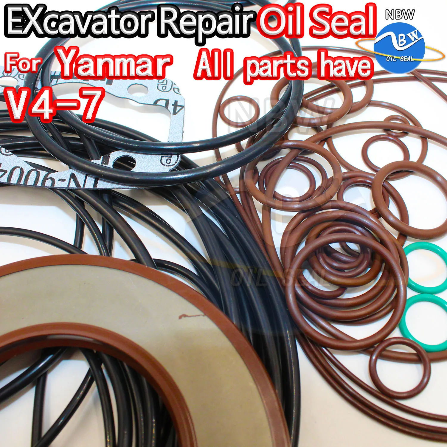 

For Yanmar V4-7 Excavator Oil Seal Kit High Quality Repair V4 7 Spovel Hammer Construction Tool Set Pack Heavy Master excavating