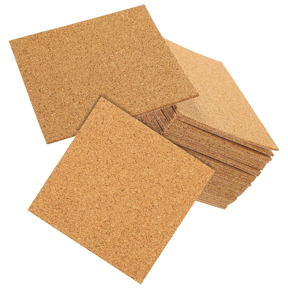

60 Pcs DIY Reliable Square Excellent Useful Great Cork Boards For Walls Cork Wall Tiles Corks For Craft for Office Workplace