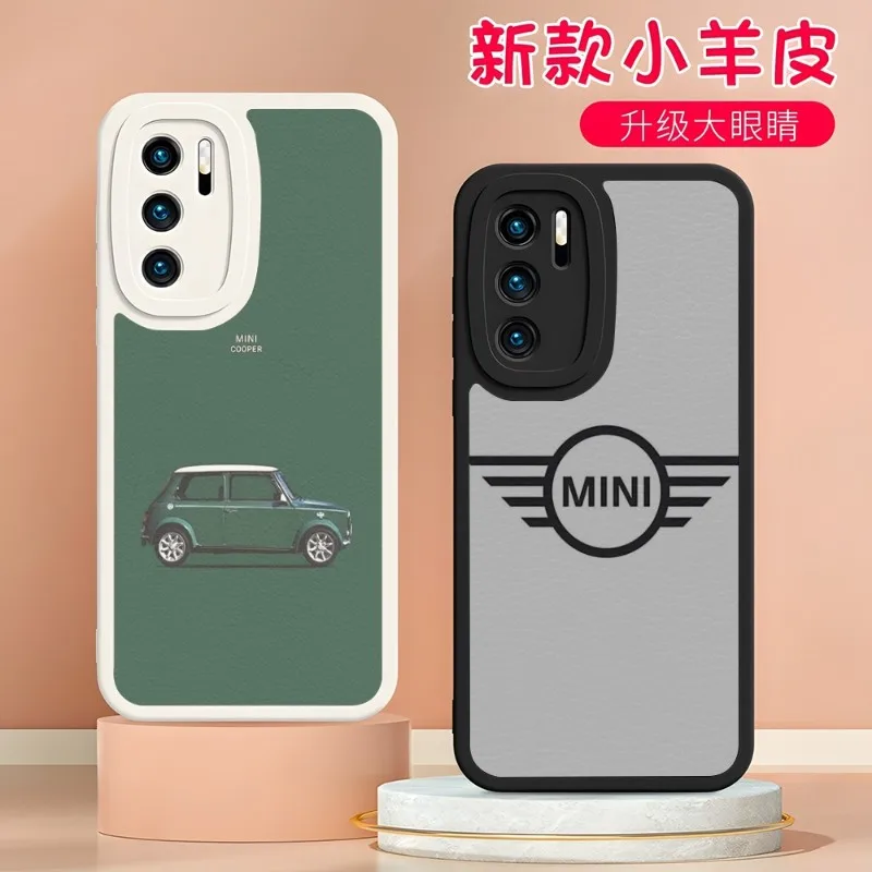 

Luxury Sports Car Mini Phone Case FOR Oppo A52 A55 A57 A92 A93 A93S A96 REN O5 06 07 08 PRO SE Plus K10 FIND X3 X5 A97 Lambskin