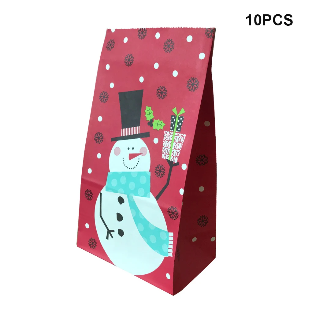 

Snowflakes Candy Gift Bags Snowman Merry Christmas Guests Packaging Gifts Boxes 2022 New Year Christmas Party Gift Decor 5/10PCS