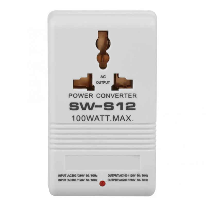 

SW-S12 100W 110V/120V To 220V/240V Step-Up Down Voltage Transformer Converter Travel Dual Channel Power Converter