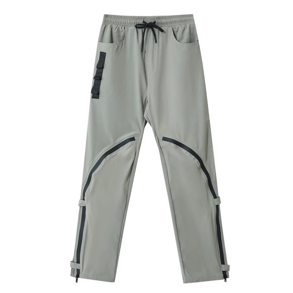 

Мужские спортивные Прямые брюки на молнии, с завязками