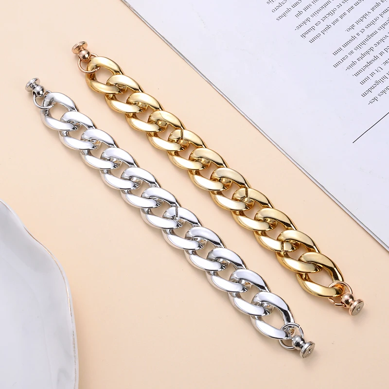New Gold Silver Colors Acrylic Mobile Phone Chain DIY Handmade Accessories for Lady Women TelePhone Chains Strap Jewelry