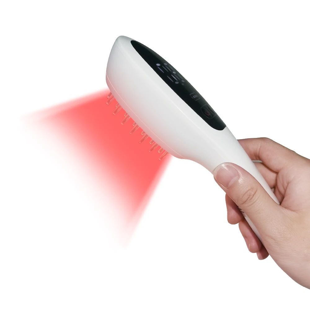

Electric Red LED Light Hair Growth Scalp Massaging Comb Class II Equipment