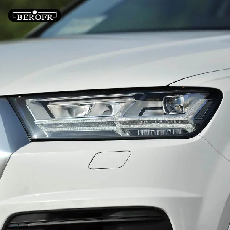 Фото Для Audi Q7 4M 2016 2017 2018 2019 2020 автомобильные фары, черная виниловая защитная пленка, прозрачная наклейка из ТПУ, аксессуары №3