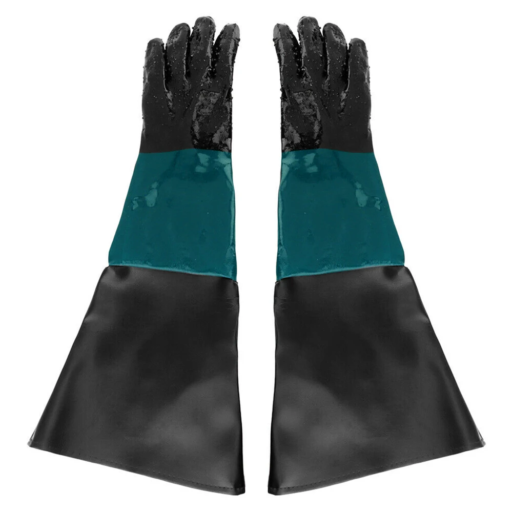 

Sweat Absorb Blast Cabinet Anti Skid Industrial Professional Sandblasting Protective Gloves PVC 60cm Wear Resistance Heavy Duty