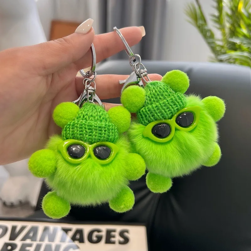 

Colour Cute Small Coal Ball Real Rabbit Fur Pompom Plush Cute Keychain Fluffy Keyring Women Bag Pendant Accessories Gifts