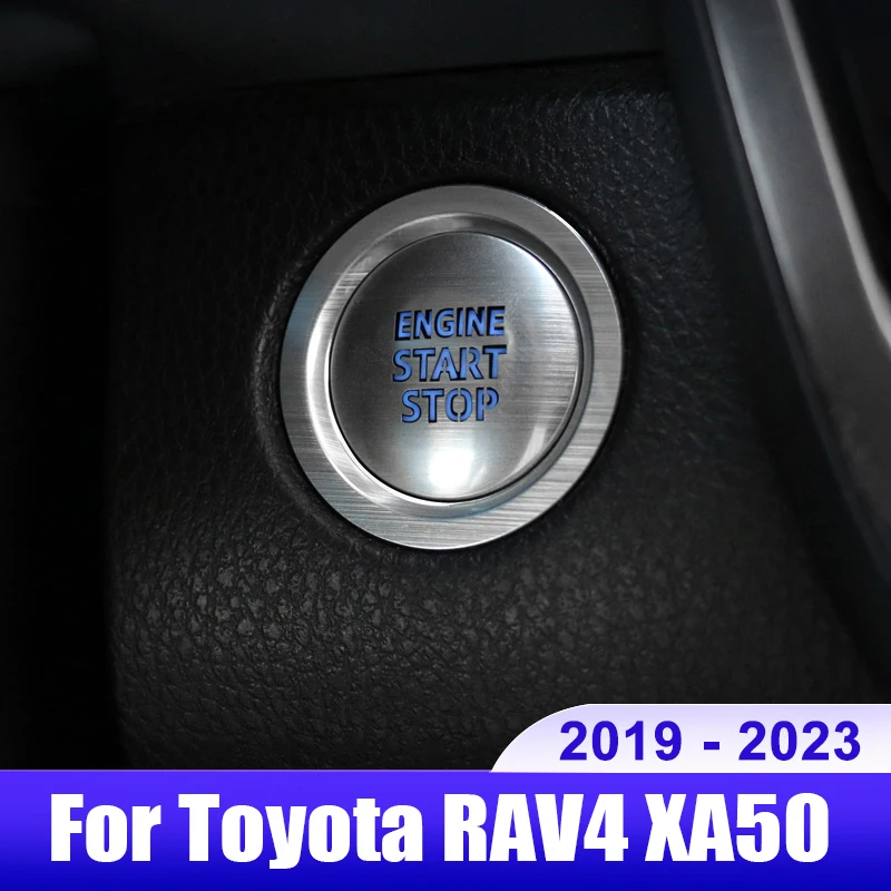 

For Toyota RAV4 2019 2020 2021 2022 2023 RAV 4 XA50 Hybrid Car Start Stop Engine Ignition Push Button Cover Stickers Accessories
