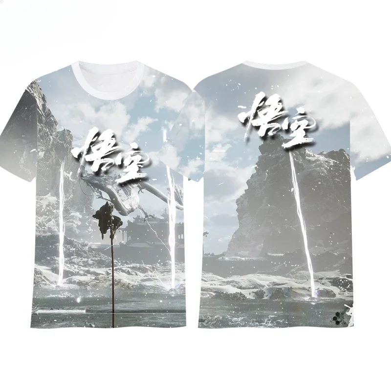 2024 черная миф Wukong игра вокруг 3D хлопок быстросохнущая футболка с коротким