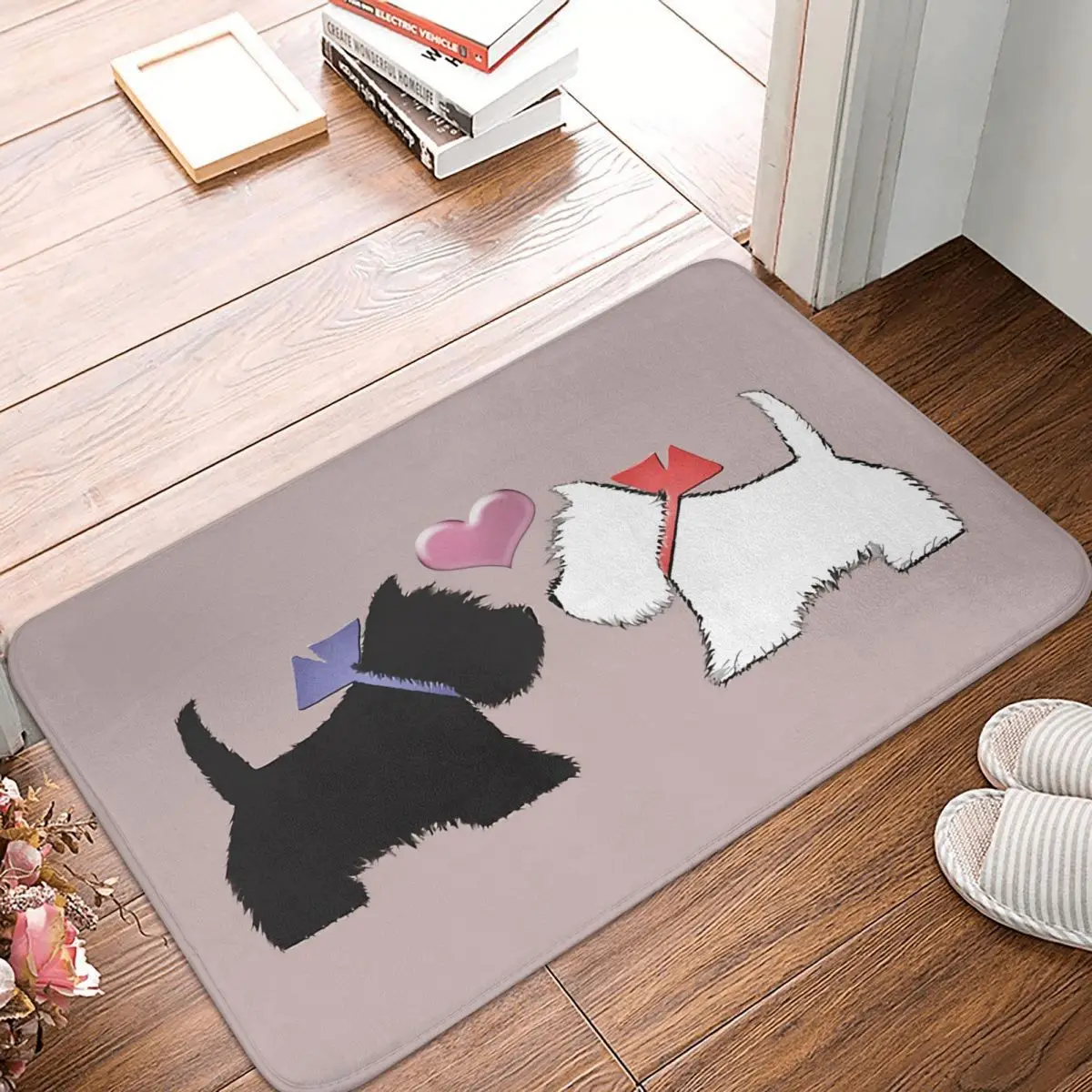 

Dog Non-slip Doormat Westie Scotty Art Bath Kitchen Mat Outdoor Carpet Indoor Pattern Decor