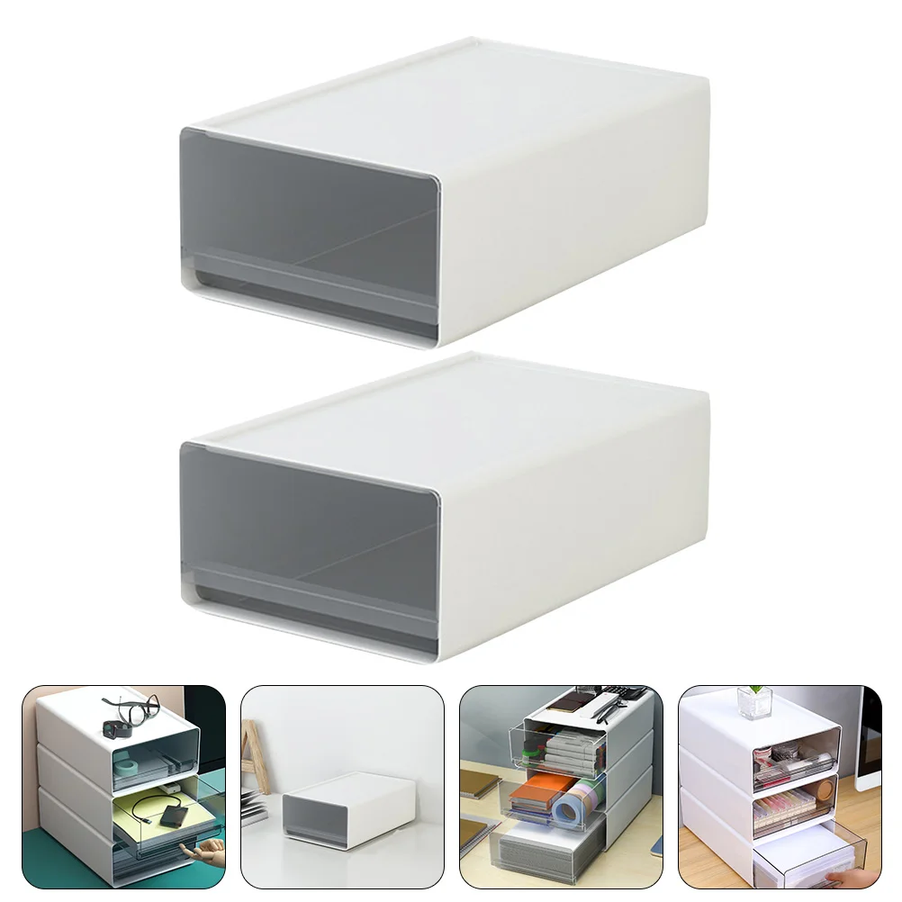 

Sundries Drawers Storage Desktop Stackable Box Organizer Files Case Container Stacking Plastic Home Table Desk Jewelry