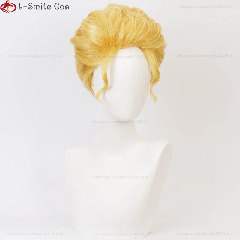 Аниме JOJO's Bizarre Adventure Diamond Is Unbreakable Kira Yoshikage Косплей Парик Золотисто-желтые