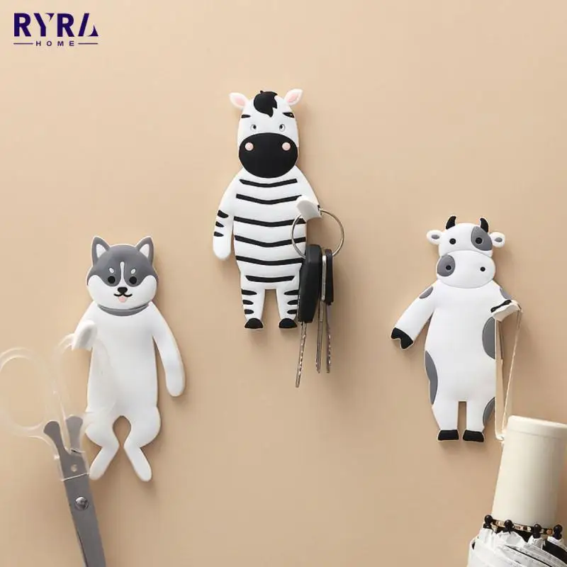 

Cute Animal-Shaped Reusable Hook Reusable Waterproof Key Racks Fun Decorative Wall Hook For Bathroom Bedroom Nursery Kitchen New