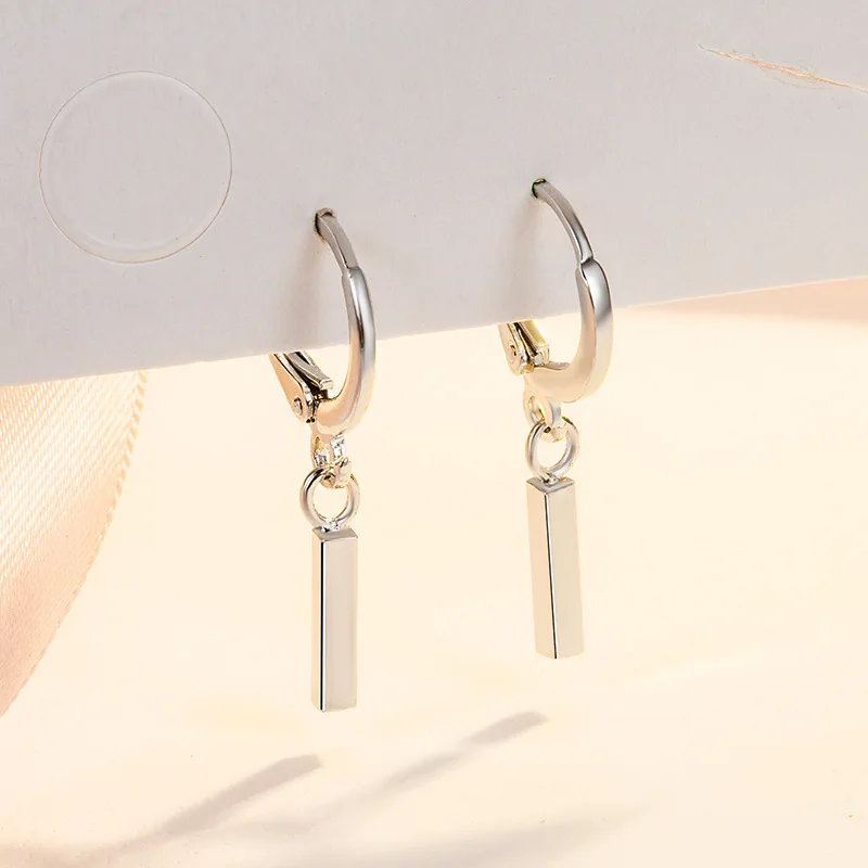 

100% 925 Sterling Silver Drop Earring Females Aros Mujer Oreja Geometric Orecchini Silver 925 Jewelry Drop Earrings for Women