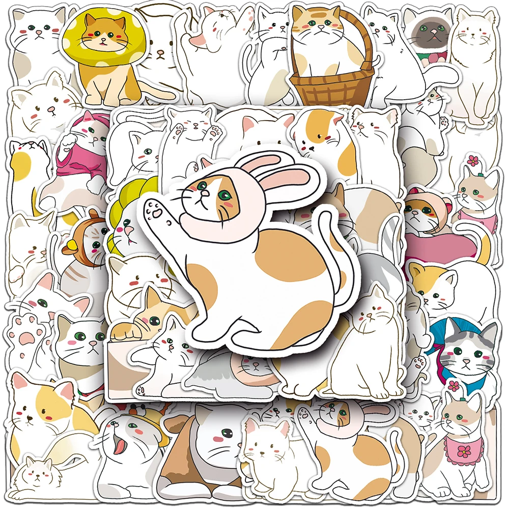 

10/30/50pcs Kawaii Cat Cartoon Stickers Cute Decals Laptop Notebook Phone Suitcase Motorcycle Stationery Sticker Kid Classic Toy