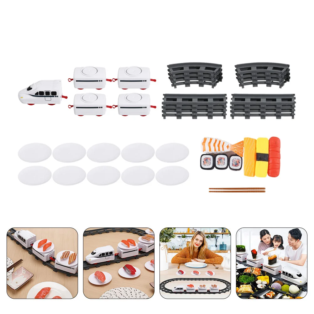 

Creative Toys Household Sushi Trains Holder Interesting Fun Electric Plastic Rolling Kit Children's