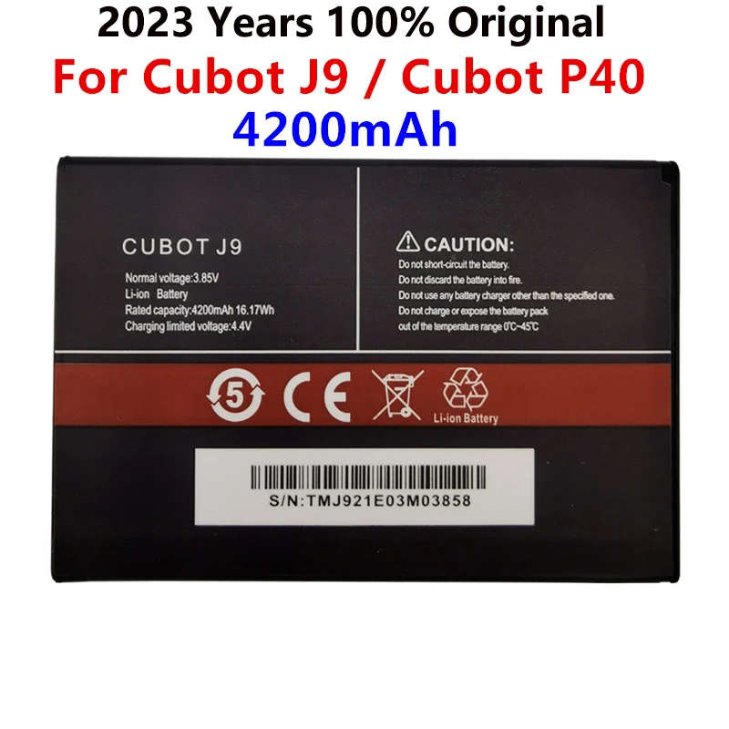 

2023 год, 100% оригинальный аккумулятор 4200 мАч для Cubot J9 P40 мобильный телефон, высококачественные сменные батареи, аккумулятор