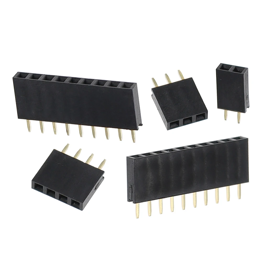 10 шт. однорядный штифт гнездовой разъем шаг 2 54 мм 1*2p 3p 4p 5p 6p 7p 8p 9p 10p 12p 14p 16p 18p 20p 22p 40p