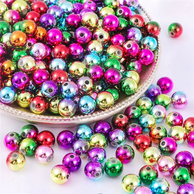 

30-100pcs Dia 6 8 10mm Stardust Acrylic Round Ball Spacer Loose Beads for DIY Making Bracelet Neklace Jewelry Findings