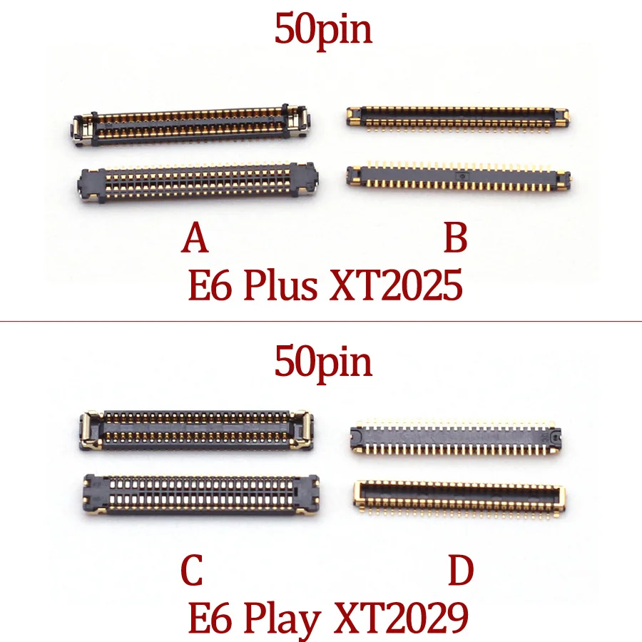 Гибкий FPC Разъем для ЖК-дисплея 2 шт., для Motorola Moto E6 Play Plus E6Play XT2029 E6Plus XT2025, разъем на материнской плате, 50 контактов