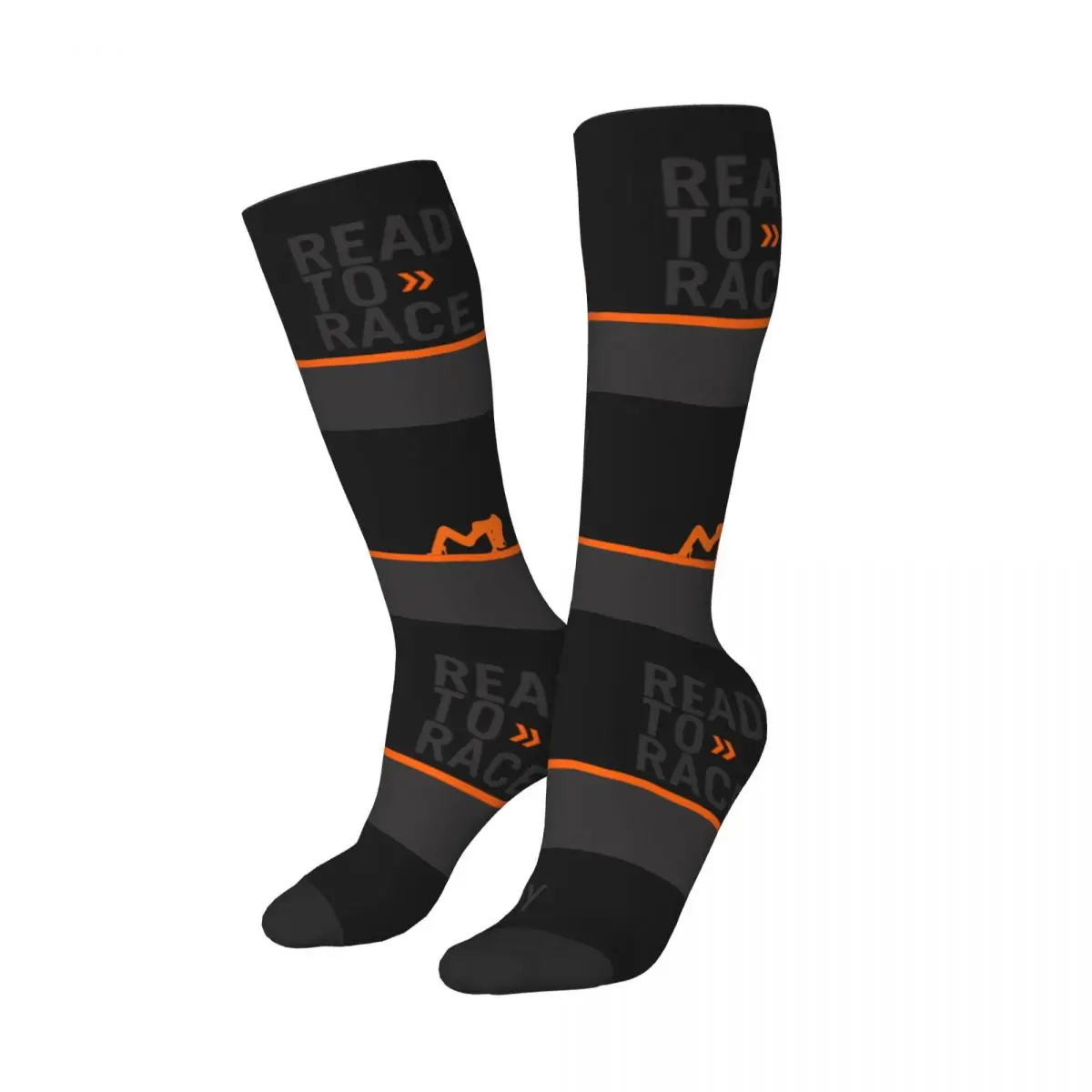 

Long Socks Motor Ready To Race Accessories for Male Sweat Absorbing Printed Socks Below Knee All Season Wonderful Gifts