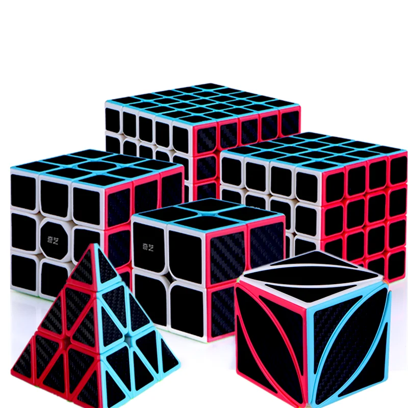 

Qiyi 2X2 3X3 4X4 5X5 Carbon Fiber Qiyi 3X3 Pyramin Professional Magic Cube Sticker Speed Cubes Original Puzzles Cubo Maigco