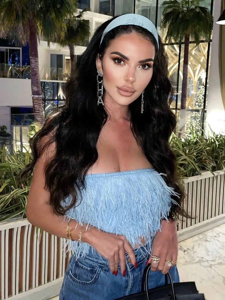 

Женский летний однотонный пикантный Топ без бретелек с открытой спиной, черный и белый бандажный Топ, модель 2022 как у знаменитостей, дизайне...