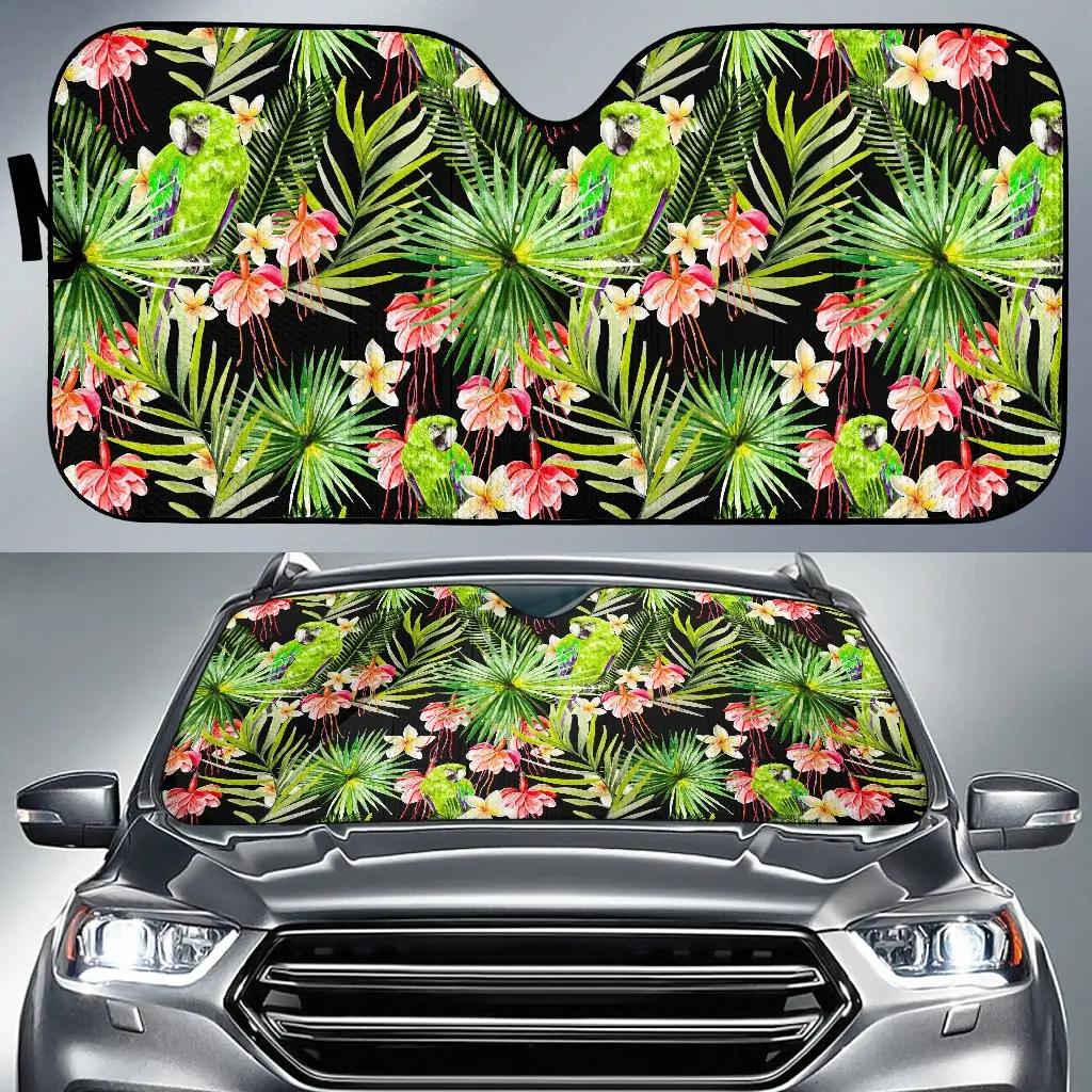 

Tropical Hawaiian Parrot Pattern Print Car Sun Shade