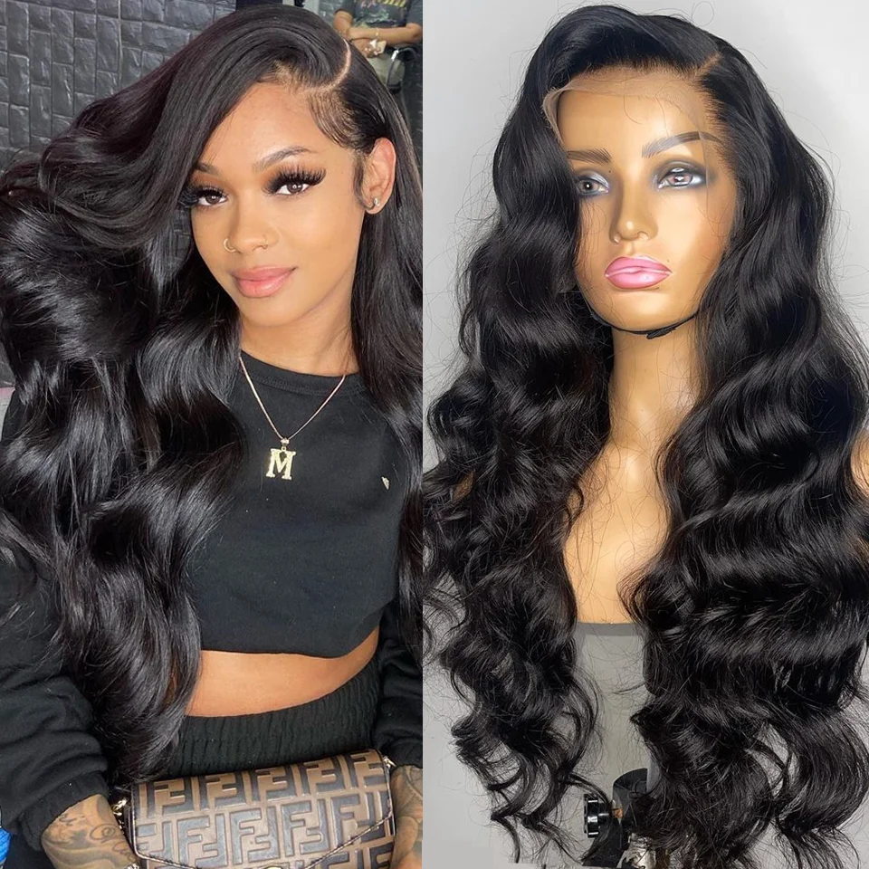 Transparent Lace 13x4 Front Human Hair Wigs Body Wave Brazilian Lace Frontal Wig For Black Women PrePlucked 4x4 Lace Closure Wig