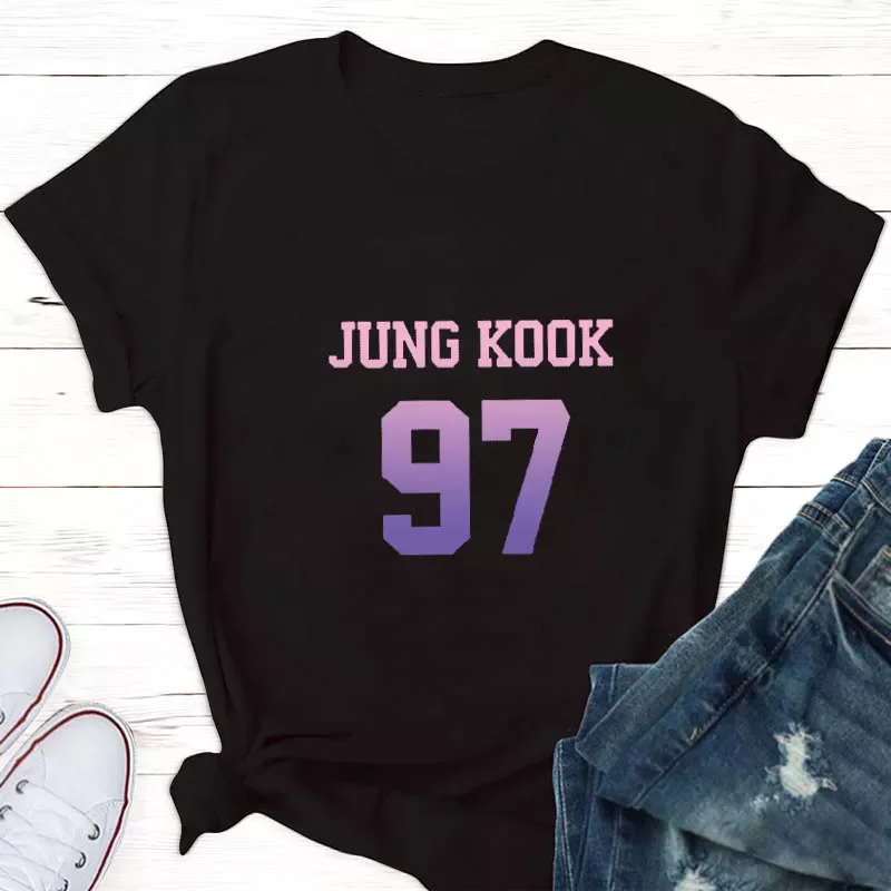 

for women v(taehyung) jungkook fan T shirt women suga Kpop Harajuku tshirt woman tshirts aesthetic clothes