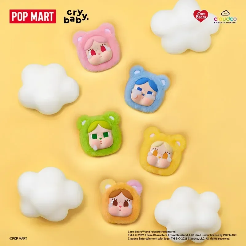 Фото POP MART CRYBABY Серия Care Bears Мини-сумка из натуральной кожи, подвесной футляр для украшений, загадочная коробка-сюрприз, случайные игрушки, фигурки-украшения. №5